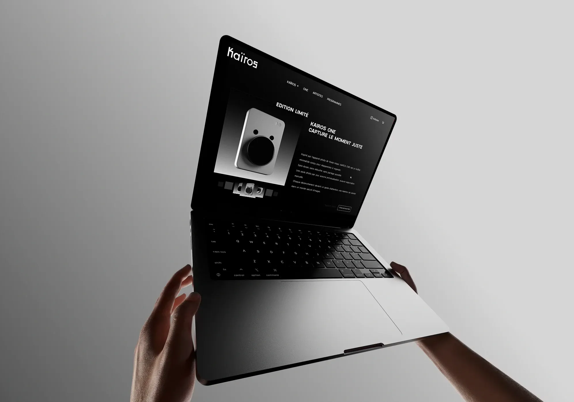 KAÏROS website on a laptop